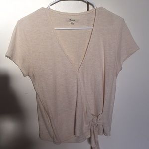 Madewell textured tie front top
